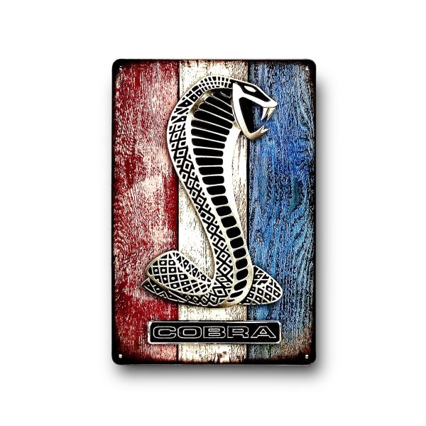 DEKORACYJNA BLACHA / TABLICA ŚCIENNA - FORD MUSTANG - SHELBY LOGO