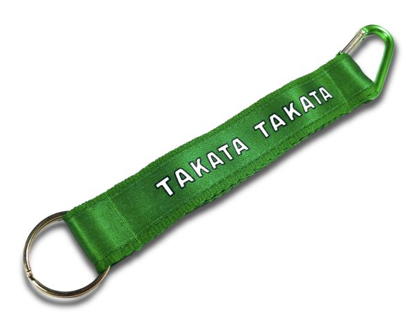 GRUBA, DWUWARSTWOWA, WYTRZYMAŁA SMYCZ DO KLUCZY Z ZIELONYM MOTYWEM TAKATA.