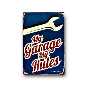 DEKORACYJNA BLACHA / TABLICA ŚCIENNA – MY GARAGE MY RULES