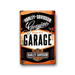DEKORACYJNA BLACHA / TABLICA ŚCIENNA – HARLEY DAVIDSON GENUINE | MOTORCYCLE GARAGE