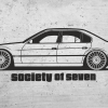 NAKLEJKA ŚCIENNA – BMW 7ER E38 „SOCIETY OF SEVEN”