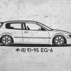 NAKLEJKA ŚCIENNA – HONDA CIVIC 91-95 EG-6