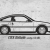 NAKLEJKA ŚCIENNA – HONDA CRX „CRX BALLADE running in the 80’s”
