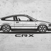 NAKLEJKA ŚCIENNA – HONDA CRX