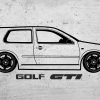 NAKLEJKA ŚCIENNA – VW GOLF „GOLF GTI”