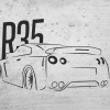 NAKLEJKA ŚCIENNA – NISSAN GTR „R35”