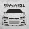 NAKLEJKA ŚCIENNA – „NISSAN SKYLINE R34”