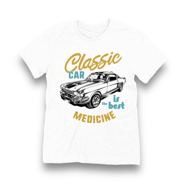 T-SHIRT / KOSZULKA - MUSTANG "CLASSIC CAR IS THE BEST MEDICINE"
