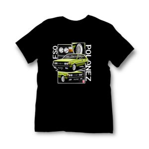 KOSZULKA PRL CZARNA FSO POLONEZ ZIELONY