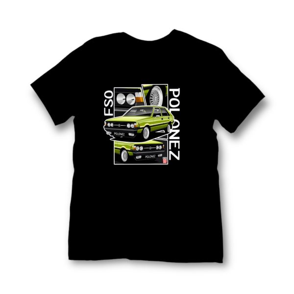 KOSZULKA PRL CZARNA FSO POLONEZ ZIELONY